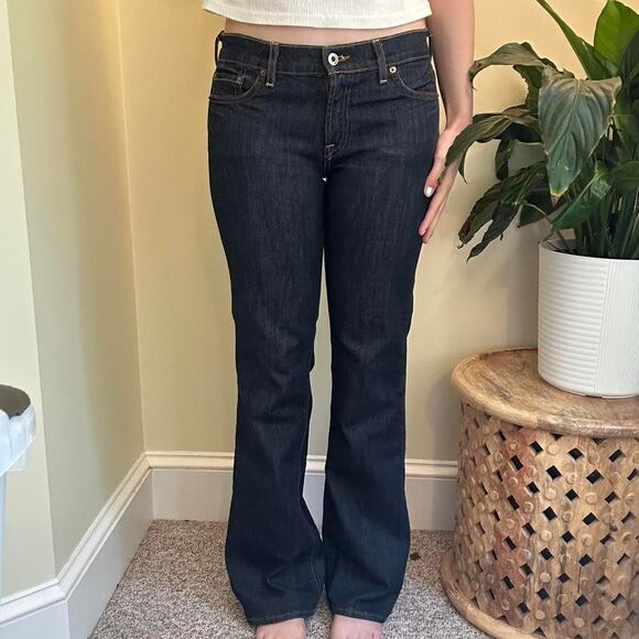 Dark wash lucky brand rise rise retro flare jeans size 8 Y2K - Picture 1 of 8
